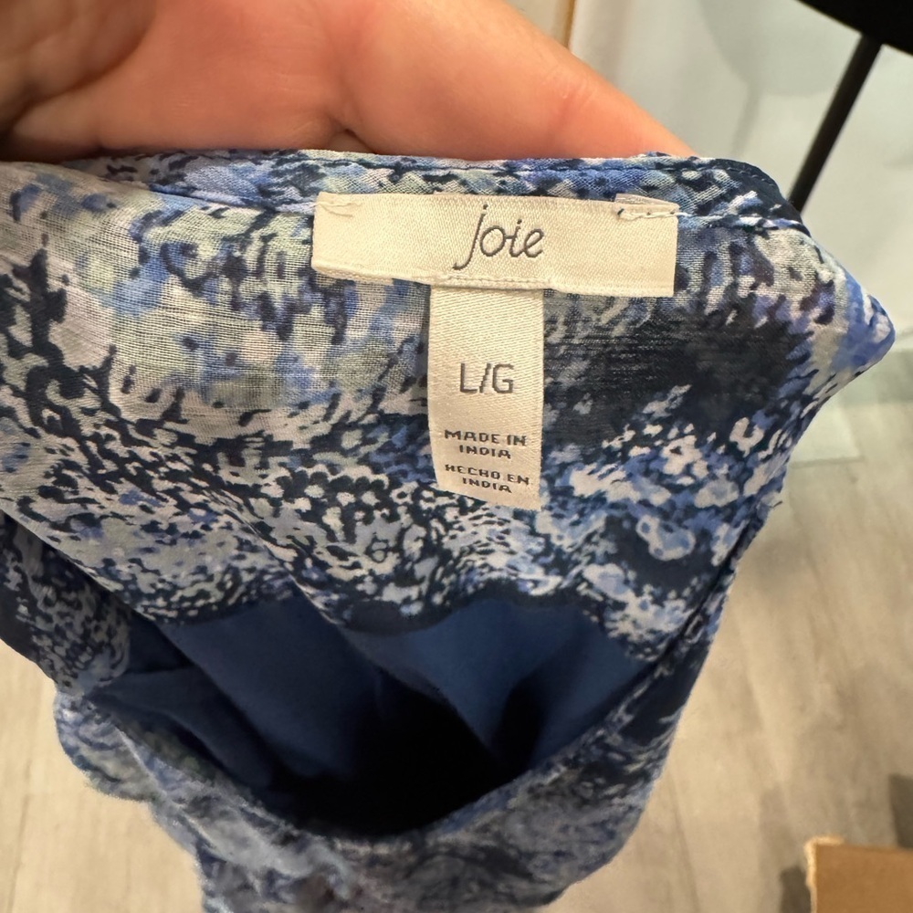 Joie Limited Edition Print Maxi Dress Size Large Blue Parisian Paisley Boho - Picture 9 of 9